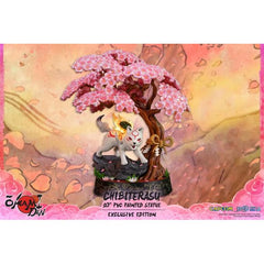 This statue has no edition number, and was a replacement and is in new and unopened condition.
First 4 Figures is proud to present their latest PVC collectible, Chibiterasu PVC. Chibiterasu is the main protagonist of Ōkamiden. The celestial wolf pup is also the son of the Celestial Brush Goddess of the Sun, Amaterasu!
Determined and loyal, he saves the people of Nippon with the help of his partners and friends, whom he meets along the way!
The Exclusive Edition will include 2 LED functions: Static and A