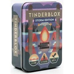 Tinderblox Storm is a fun, easy to learn dexterity game from the makers of Tinderblox. This version has the Exclusive storm expansion and contains waterproof components so they can be played in any weather! ~Challenge your friends and family to 'Play with fire' as you gather around to build a 3D campfire, but don't get burned! If you drop a piece of the fire you lose the game!