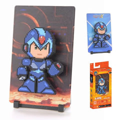 A courageous and kind Maverick Hunter with advanced combat capabilities and a strong sense of justice.
FiGGYZ are Pop Magnet Collectibles - pixel-art characters that snap magnetically onto display-ready backdrops.
Each one features:
A reversible metal display
Side A: Themed background related to the character
Side B: Classic Background, typically of the franchise
A magnetized figure raised off the surface using MagMounts™ for a 3D pop out feeling
Comes with a display base for shelves and a magnetic stick