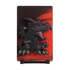 Red-Eyes Black Dragon #108 Pop Magnet Collectible from Yu-Gi-Oh!
FiGGYZ are Pop Magnet Collectibles - pixel-art characters that snap magnetically onto display-ready backdrops. Each FiGGYZ features: A reversible metal display -Side A: Themed background related to the character -Side B: Classic Background, typically of the franchise A magnetised figure raised off the surface using MagMounts™ for a 3D pop out feeling Comes with a display base for shelves and a magnetic sticker for mounting on any vertical sur
