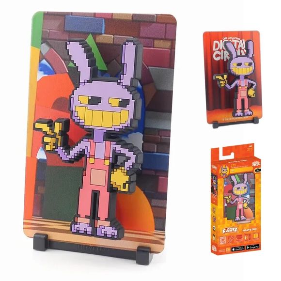<p><strong>FiGGYZ The Amazing Digital Circus – Jax #275</strong> brings the mischievous purple rabbit from the hit animated series to life in bold pixel-art style. This magnetic collectible features a layered 3D pop-out design with a reversible metal backdrop, display base, and magnetic mounting system for flexible display on shelves, desks, walls, or other magnetic surfaces.</p>
<p>Perfect for fans of The Amazing Digital Circus, animation collectors, and pop culture displays, Jax #275 makes a distinctive