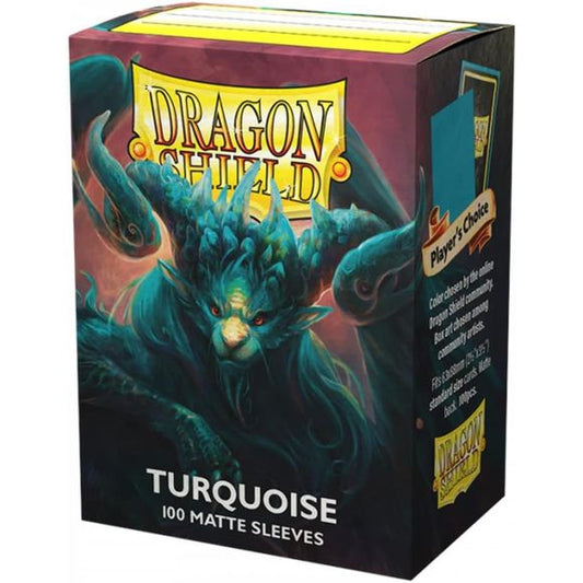 Dragon Shield 100ct Box - Turquoise Matte Sleeves.