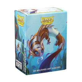 Cuteness runs deep with the Cinderfin Brushed Art Sleeves. This fish-dragon is the perfect guardian for your water or blue-themed deck, both protecting it and giving it a cuteness boost.
Dragon Shield Standard Art Sleeves are printed directly on the sleeve and do not peel or split. Brushed Art Sleeves have a lightly textured back giving them a silky smooth shuffle feel. No white borders, full art or colored frames.
The sturdy cardboard box fits 75+ single sleeved cards or 65+ double sleeved cards measuring
