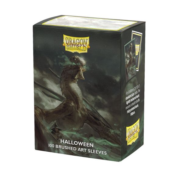 Strike terror into the heart of your opponents with the Halloween 2026 Brushed Art Sleeves. With this ghostly dragon at your side, your opponents' demise is inevitable. Dragon Shield Brushed Art sleeves feature a lightly textured back and provide a steady shuffle-feel as you face off against your opponents. And of course, just like a soul-devouring ghost dragon, a Dragon Shield Art Sleeve is no push-over: The artwork is printed directly onto the sleeve, meaning the artwork is as high-quality, durable and pe