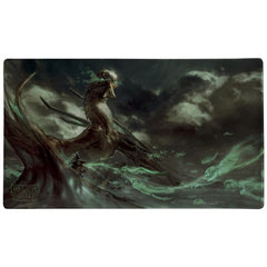 Sail through the sea of souls with the Halloween 2026 playmat. This ghastly panorama will leave your opponents stricken with both awe and terror. Enjoy the new, silky smooth surface texture. Together with the non-slip rubber bottom and premium stitched-edge, your playmat will stay in place and see you through countless adventures. Our sturdy art tube provides convenient storage and transport, so you can take your playmat on all your quests. Playmats lie flat straight away without any annoying curls or wrink