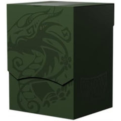 Green from the depths of a dense forest, with subtle dragon embossing and black interior. The Deck Shell is an elegant and compact deck box you can trust to keep your cards safe and secure. The lid sits securely while closed and can be set underneath the Deck Shell for a minimal footprint. The deep cutout provides easy access to your cards. Each Deck Shell comes with a divider and has a writing field for personalization and organization. The Deck Shell will fit: 100 single sleeved cards 80 double sleeved ca