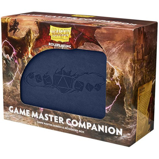 Stash and transport hordes of monsters while you conceal devious plans behind your GM screen! The Dragon Shield Game Master Companion is a two-in-one game master screen and storage/transport solution for game masters of tabletop RPGs. Bring everything you need for game night in one convenient box, including a practical GM screen which streamlines the flow of play.

The GM screen features an integrated initiative tracker, pockets for notes and bands for phones & pens. Level up your RPG experience!

The initi