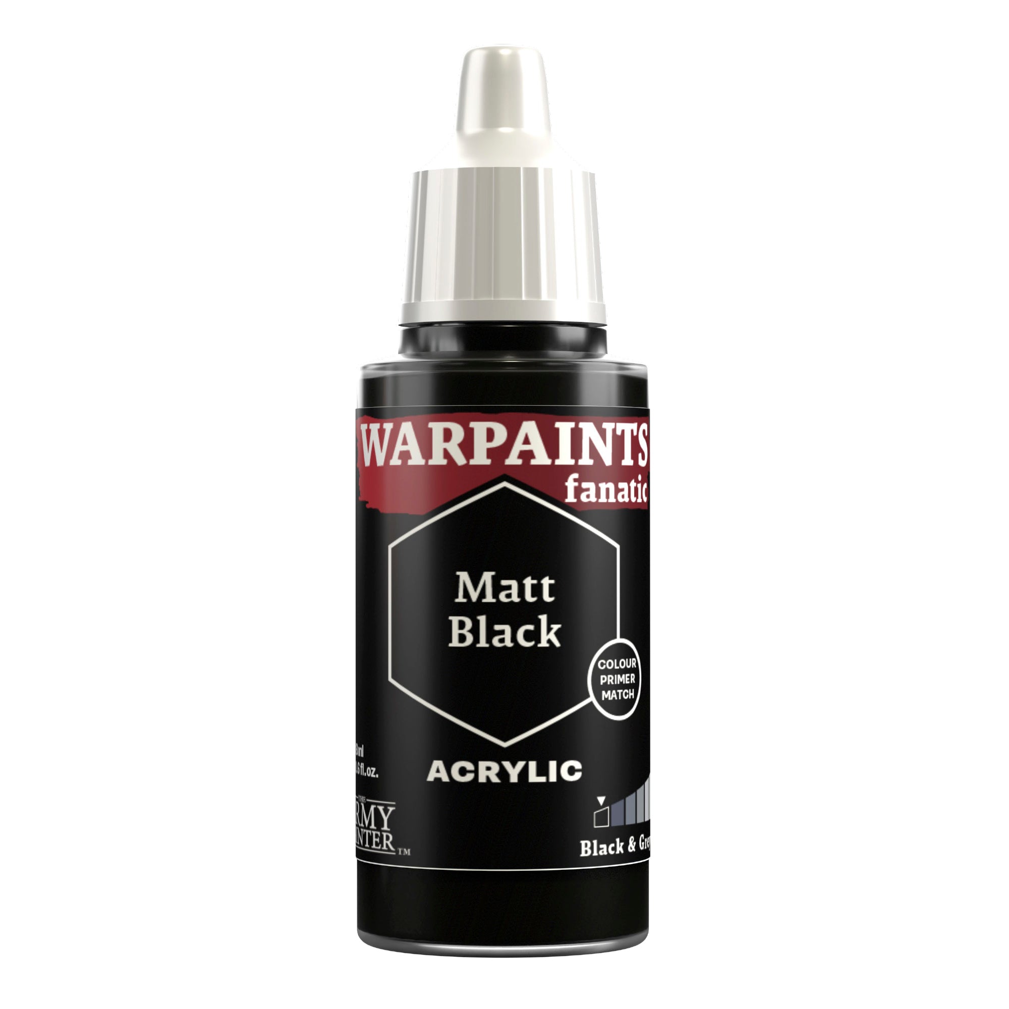 Warpaints Fanatic paints are an easy to use, high-quality acrylic paint with unsurpassed coverage and intense pigmentation. It is set in a premium resin base with proprietary stabilizers, making it possible to thin it down to extreme levels while retaining pigment dispersion.
Each paint is part of a Flexible Colour Triad System: a segment, or family, of paint colours that are made using the same root colour. Inside each Flexible Colour Triad are six colours that range from dark to light with a consistent hu