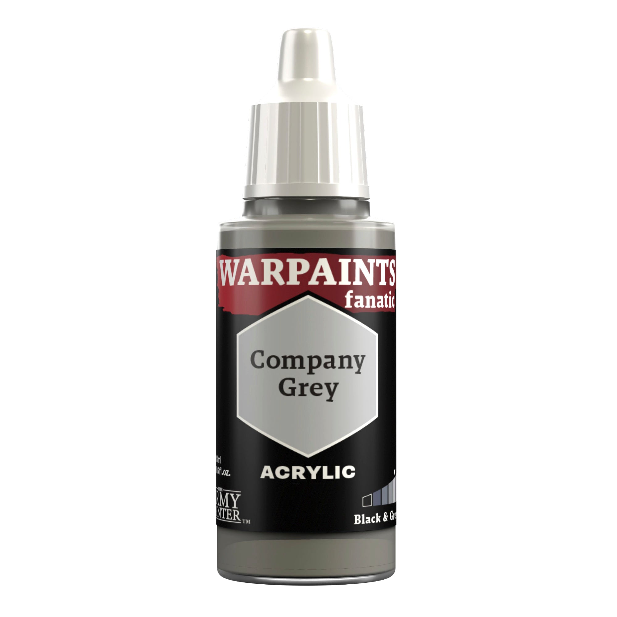 Warpaints Fanatic paints are an easy to use, high-quality acrylic paint with unsurpassed coverage and intense pigmentation. It is set in a premium resin base with proprietary stabilizers, making it possible to thin it down to extreme levels while retaining pigment dispersion.
Each paint is part of a Flexible Colour Triad System: a segment, or family, of paint colours that are made using the same root colour. Inside each Flexible Colour Triad are six colours that range from dark to light with a consistent hu