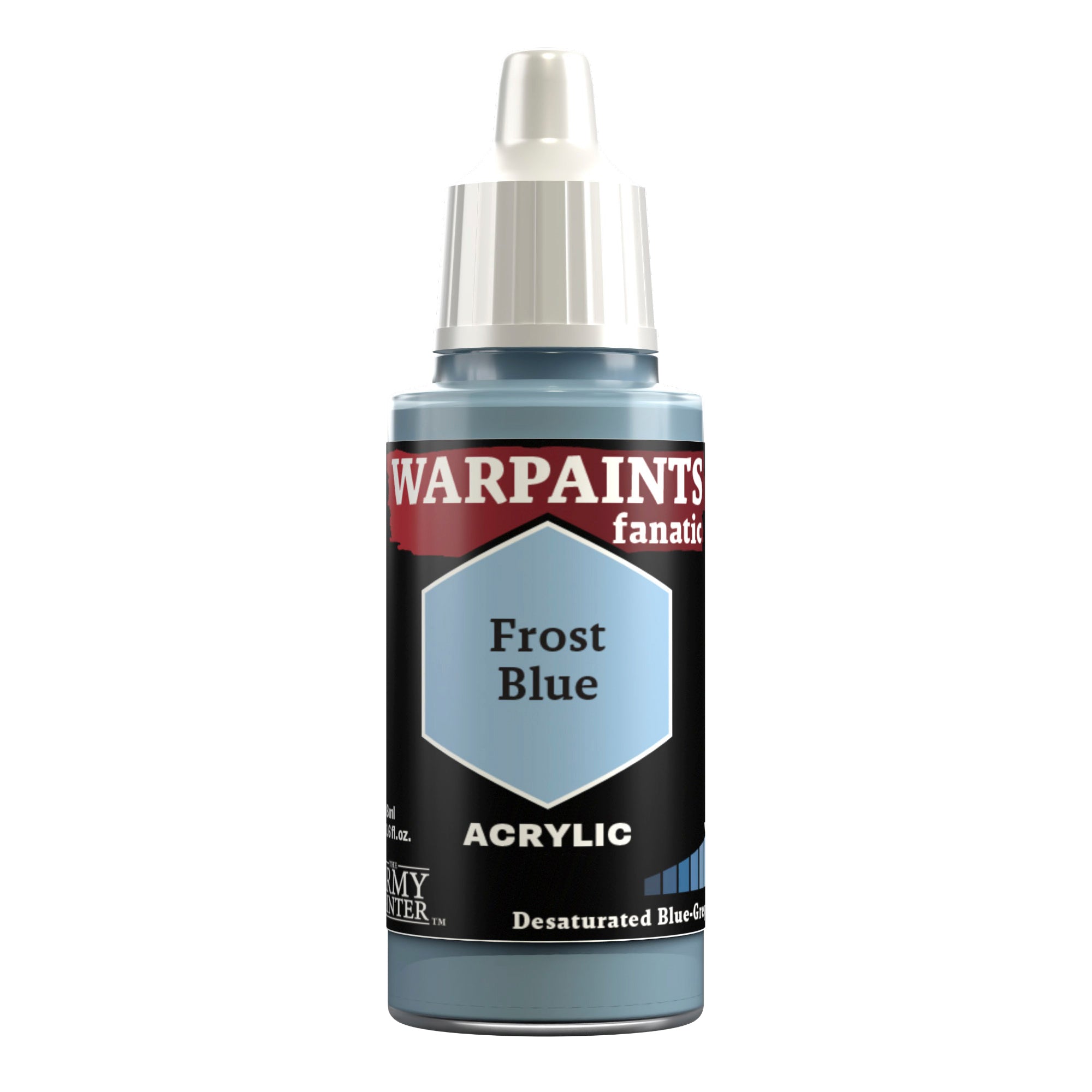 Warpaints Fanatic paints are an easy to use, high-quality acrylic paint with unsurpassed coverage and intense pigmentation. It is set in a premium resin base with proprietary stabilizers, making it possible to thin it down to extreme levels while retaining pigment dispersion.
Each paint is part of a Flexible Colour Triad System: a segment, or family, of paint colours that are made using the same root colour. Inside each Flexible Colour Triad are six colours that range from dark to light with a consistent hu