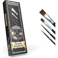 Model Paint Brush Set for Terrains & Tiles & Wargaming Terrain. Comes with Effect Brush, Wash Brush, Medium Dryrush and Large Drybrush.