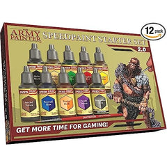 YOUR GATEWAY TO SPEED PAINTING: This miniature paint set features 10 smart selections of colors to get you started in the world of speed painting
ALL-IN-ONE MODEL PAINT SET SOLUTION: Base, shadow and highlight your miniature and model in one coat
GET YOUR MODELS PAINTED IN RECORD TIME: Simply apply one coat over your primed mini and you're done!
EXTRA BRUSH INCLUDED: Army Painter brushes are excellent for rigorous detail work & freehand painting
NO MORE UNPAINTED MINIATURES: Ideal for painting Warhammer 40k