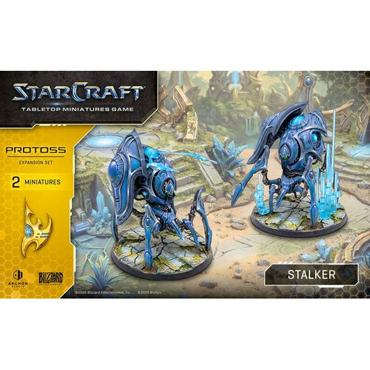 The fall of Aiur showed the Nerazim that more than stealth was required to defeat the zerg, and thus they developed the Stalker - a war machine controlled by the shadow-esence of a Dark Templar warrior fused into a metal body. This ranged strider also posseses the ability to displace itself and reappear elsewhere, making them ideal at ambushing or generally engaging only on their terms.
All elements come unpainted and unassembled and may require trimming and cleaning before assembly.
Contains: - 2x Stalke
