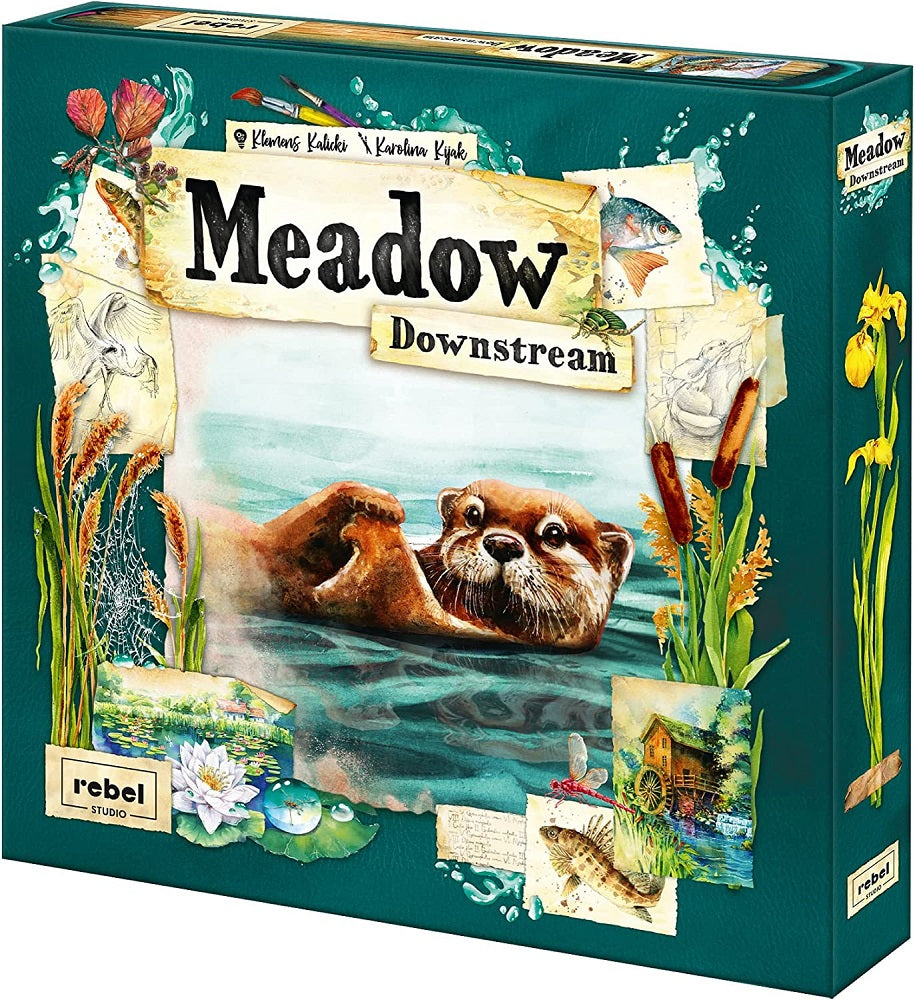 Meadow: Downstream is an expansion for Meadow inspired by the fascinating nature of aquatic environments. Start a new journey to observe flora, fauna and landscapes connected with rivers, streams and lakes. Go kayaking down the river and compete with others on the new fields of exploration. Meadow: Downstream includes over 80 new cards depicting wildlife living in an aquatic environment and a new thematic envelope to discover. Kayaking mechanism allows players to score extra points for progressing down the