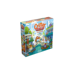 It's Restaurant Week in Bistro Bay! Challenges are set for restaurants to meet, and a Critic will be coming to determine who is the greatest competing restauranteur! As on of 2-5 players, you'll be sending your Chefs out into the city to gather ingredients to make those meals. Critter Kitchen is game where players secretly decide where to send their 3 different Chefs (workers) in an effort to gather the best ingredients faster than their competitors. Rumors abound about the Critic coming to town, and your C