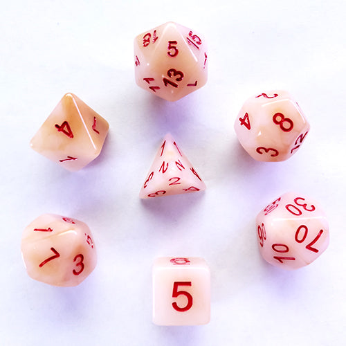 The perfect companion for your gaming needs! These HD acrylic dice are exactly what you've been searching for that upcoming game night with the group. This set includes one of each: d20, d12, d10, d10 (percentile), d8, d6, and a d4 (7 dice in total) in a