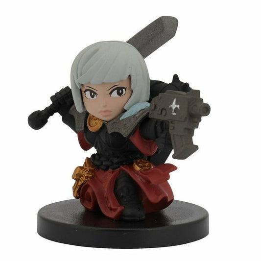 Bandai's Warhammer 40,000 Chibi figures lets you collect some of the most iconic characters. Each figures measures approximately 1 1/2-inches tall and this series includes Ultramarine Primaris Intercessor with Bolt Rifle, Skitarii Ranger with Arc Rifle, Adepta Sororitis Battle Sister with Bolt Gun and Power Sword, Grey Knight with Nemesis Force Sword, and Eversor Assassin with Executioner Pistol and Neutral Gauntlet. The Adepta Sororitis Battle Sister figure comes in opened blind foil packaging - to confirm