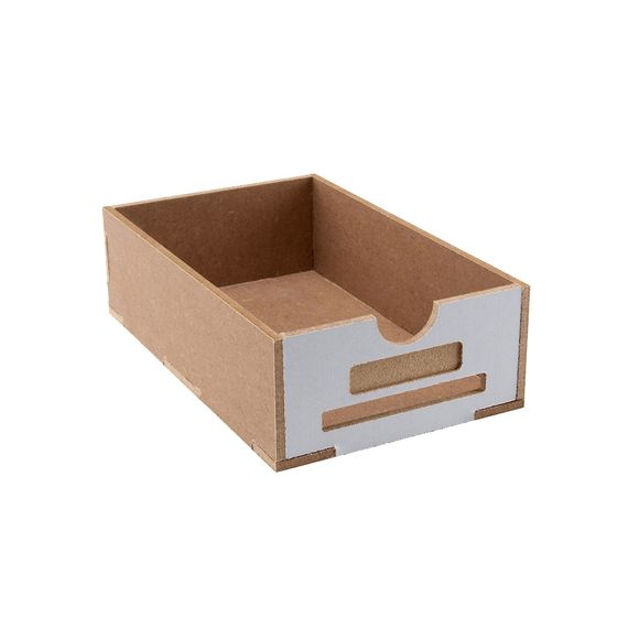 This is a small-sized drawer for hobby modeling equipment storage. Includes 3. Compatible with OPERA-01, SYMPHONY, and PICCOLO. Approximate size: Width: 90mm (3.55"), Height: 43mm (1.7"), Depth: 144mm (5.7").
Made of high-density MDF, more durable than general MDF.   All MDF material being used for Arttystation is coated on both sides with clear, or white for convenient cleaning on general stains with water or special cleaners for the stain.  But due to characteristics of the material, it may deform if i