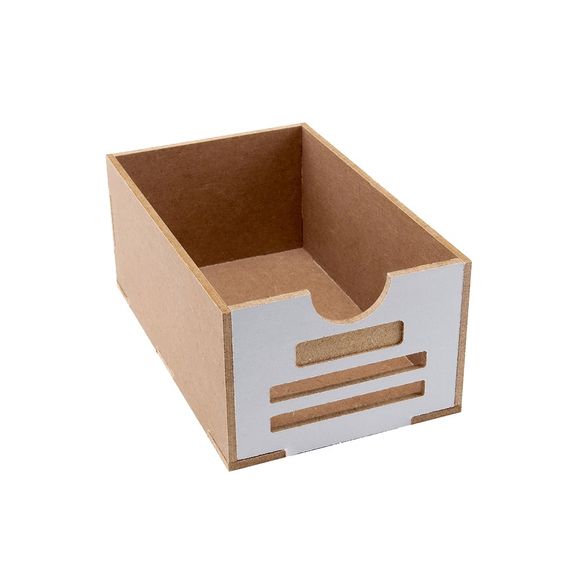 This is a medium-sized drawer for hobby modeling equipment storage. Includes 2. Compatible with OPERA-02, SYMPHONY, and PICCOLO. Approximate size: Width: 90mm (3.55"), Height: 63mm (2.48"), Depth: 144mm (5.7").
Made of high-density MDF, more durable than general MDF.   All MDF material being used for Arttystation is coated on both sides with clear, or white for convenient cleaning on general stains with water or special cleaners for the stain.  But due to characteristics of the material, it may deform if