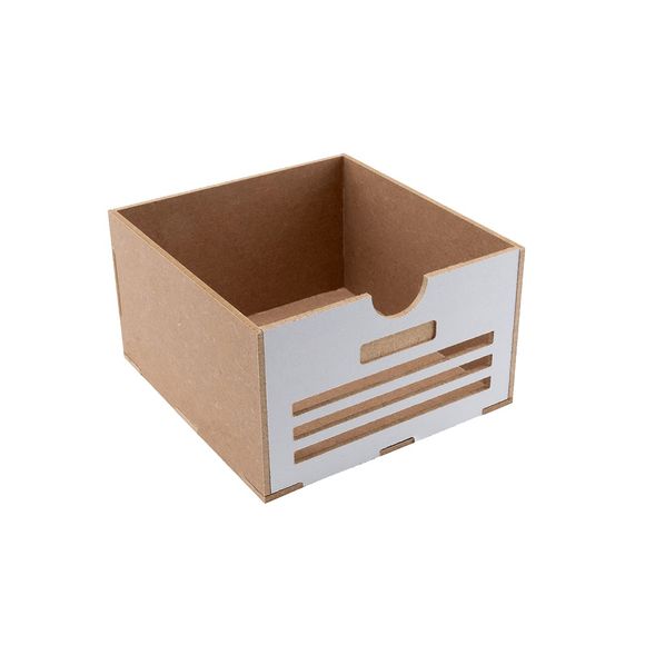 This is a large-sized drawer for hobby modeling equipment storage. Includes 2. Compatible with OPERA-01, SYMPHONY, and PICCOLO. Approximate size: Width: 137mm (5.4"), Height: 82mm (3.23"), Depth: 144mm (5.7").
Made of high-density MDF, more durable than general MDF.   All MDF material being used for Arttystation is coated on both sides with clear, or white for convenient cleaning on general stains with water or special cleaners for the stain.  But due to characteristics of the material, it may deform if