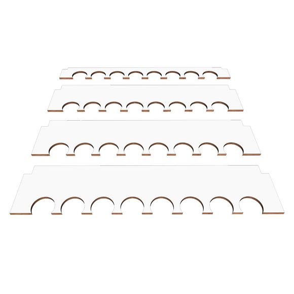 This is an accessory for the ArttyStation OPERA-07 Horizontal Paint Shelf. 26mm paint shelf inserts to hold acrylic paints. Compatible with 26mm acrylic bottles, Vallejo paints, Gaia Notes (normal size), Gaia Notes (large size), and Testor's paint and others. Each shelf holds 8 paint pots. Includes 1 set of 4 shelf inserts.
Made of high-density MDF, more durable than general MDF. All MDF material being used for Arttystation is coated on both sides with clear, or white for convenient cleaning on genera