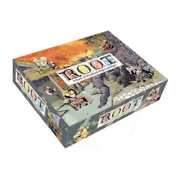 Find adventure in a marvelous asymmetric game. Root provides limitless replay value as you and your friends explore the unique factions all wanting to rule a fantastic forest kingdom. Play as the: Marquise de Cat: Dominate the woods, extracting its riches and policing its inhabitants. Woodland Alliance: Gather supporters and coordinate revolts against the ruling regime. Eyrie Dynasties: Regain control of the woods while keeping your squabbling court at bay. Vagabond: Seek fame and fortune as you forge allia