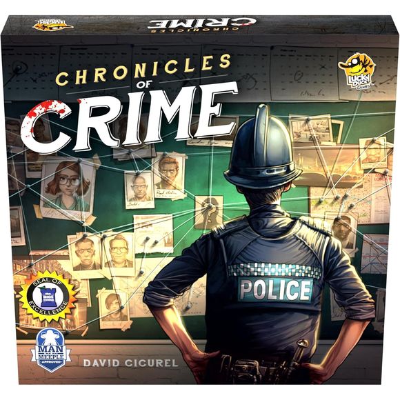 Chronicles of Crime is a cooperative game of crime investigation. Using San & Play technology to mix digital and board games, it allows for many crime investigation stories to be told with the same components.
Interrogate the suspects, collect evidence, and arrest the murderer before you run out of time!