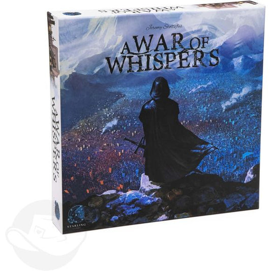 A War of Whispers is a competitive board game for 2 to 4 players. Five mighty empires are at war for the world, but you are no mighty ruler. Instead, you play a secret society that is betting on the results of this war while pulling strings to rig the results and ensure their bets pay off. A War of Whispers is a game of deep strategy, hidden agendas, and shifting loyalties.