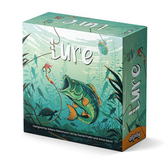 Players compete to collect the most points by reeling in fish cards. To catch a fish, players roll their dice to beat the fish's target number, as well as meet any specific requirements on the card. Whoever completes those requirements and is closest to the target catches the fish!
Players secretly bid on how many dice to use before the round starts. Bid less dice to go first, but use more dice to make it easier to catch. Most points wins after the deck of fish cards runs out!
Will you play aggressively a