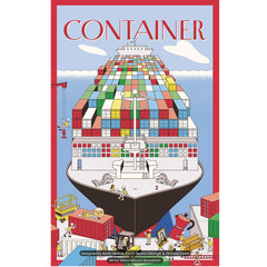 Every decision you make in Container shapes the market. During play, you build factories, produce containers, set prices, negotiate with your rivals, sail across the sea to trade, and (obviously) buy low, and sell high. At least that's the goal — but can you make it happen? The rules for Container are simple; the real challenge is understanding and timing the market. Players build machines, warehouses, and containers, then sail your containers to the island and auction them off. Be careful with your money —