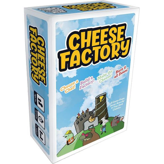Make your own Dr Seuss-esque cheese factory will ridiculous machines, strange animal chefs and nonsense ingredients.
Build a Custom Factory that makes cheese in it's own unique way
High Quality Cards and Box, with a linen finish
Make all kinds of different and weird cheeses
Entry level engine building and set collecting
Contents
8 Large Chef Cards
69 Craft Cards
31 Machine Cards
23 Recipe Cards
Rulebook