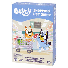 Join Bluey, Bingo, Bandit and Chilli on a fun-filled supermarket adventure in the Bluey Shopping List Game! From sweet lollipops and crunchy corn chips to fragrant flowers and jars of peanut butter, it’s a race to see who can fill their trolley first—no time to dilly-dally! Perfect for kids aged 3 and up, this exciting memory and matching game helps build key skills like turn-taking, matching, and memory, all while delivering loads of laughter and fun.
With bright, sturdy pieces and everyone’s favorite Bl
