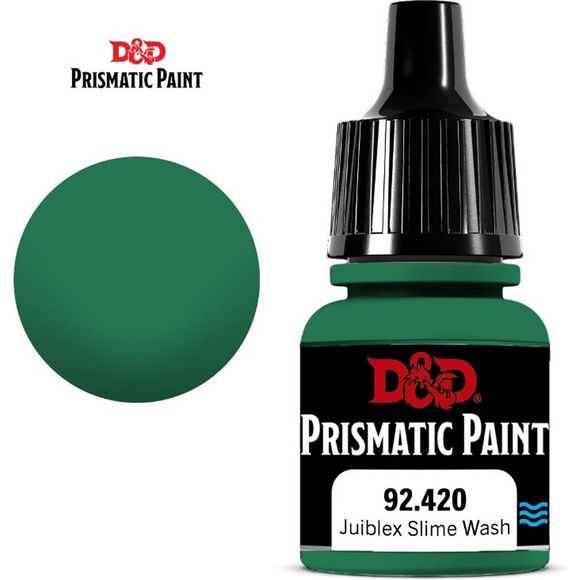 D&D Prismatic Paint is designed to go on smoothly and leave a nice, matte finish on hobby miniatures. Developed by Acrylicos Vallejo, these 60 paints—including 20 new colors, formulated specifically for the D&D Prismatic Paint line—should appeal to beginners and experienced painters alike. Each of these paints comes in an 8ml dropper bottle, to help painters keep their crafting surfaces free of spills. Each bottle is labeled with the paint color and product code, as well as a logo indicating if the contents