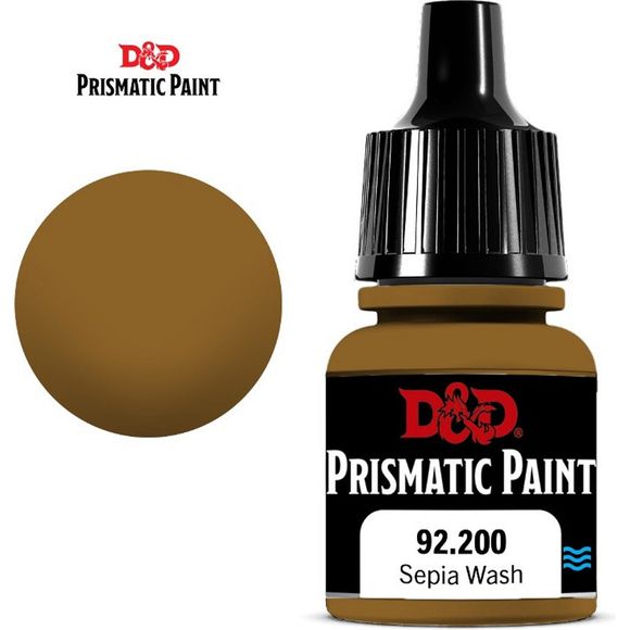 D&D Prismatic Paint is designed to go on smoothly and leave a nice, matte finish on hobby miniatures. Developed by Acrylicos Vallejo, these 60 paints—including 20 new colors, formulated specifically for the D&D Prismatic Paint line—should appeal to beginners and experienced painters alike. Each of these paints comes in an 8ml dropper bottle, to help painters keep their crafting surfaces free of spills. Each bottle is labeled with the paint color and product code, as well as a logo indicating if the contents