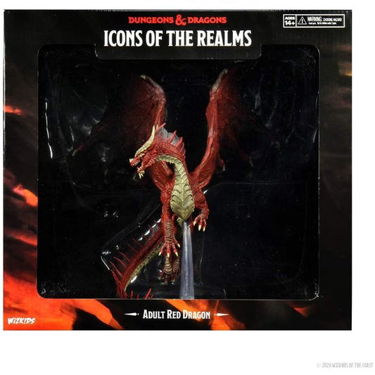The odor of sulfur and pumice surrounds a red dragon, whose swept-back horns and spinal frill define its silhouette. Its beaked snout vents smoke at all times, and its eyes dance with flame when it is angry. The Adult Red Dragon is the next release in the series of premium chromatic dragon figures.