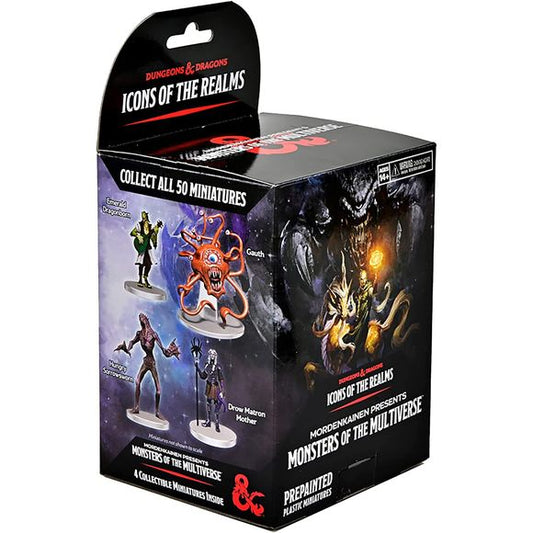 1 Booster containing 4 pre-painted figures. The 23rd set in our Icons of the Realms line of pre-painted Dungeons & Dragons miniatures. Hailing from every corner of the multiverse, these creatures represent some of the most benevolent and malevolent forces that D&D heroes might face. Mordenkainen has faced many of these monsters and peoples on numerous wondrous adventures. Now it’s time for you to venture forth and face these creatures yourself! This Icons of the Realms fantasy miniature release comes with 1