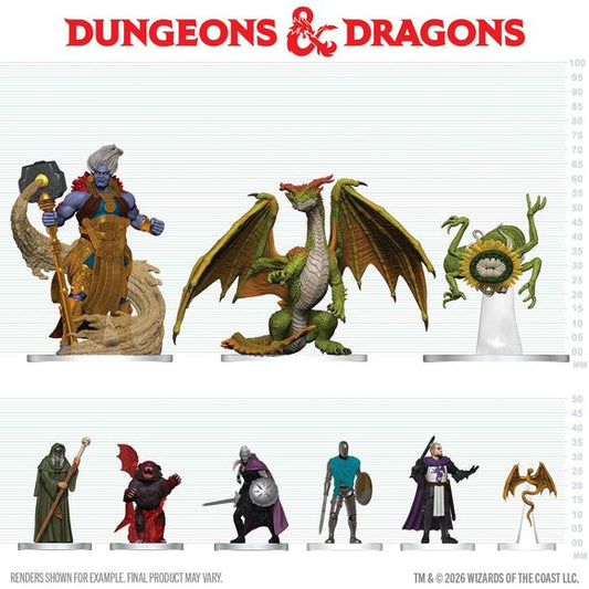 A great choice for starting or expanding your collection.
Collect all 46 miniatures, including creatures featured in Forgotten Realms: Adventures in Faerûn and Forgotten Realms: Heroes of Faerûn.
Features a carefully curated lineup from the Forgotten Realms' most iconic factions, including the idealist Harpers, mercenary Zhentarim, druidic Emerald Enclave, and more.
Each Booster contains 1 large miniature and 3 medium or small miniatures.