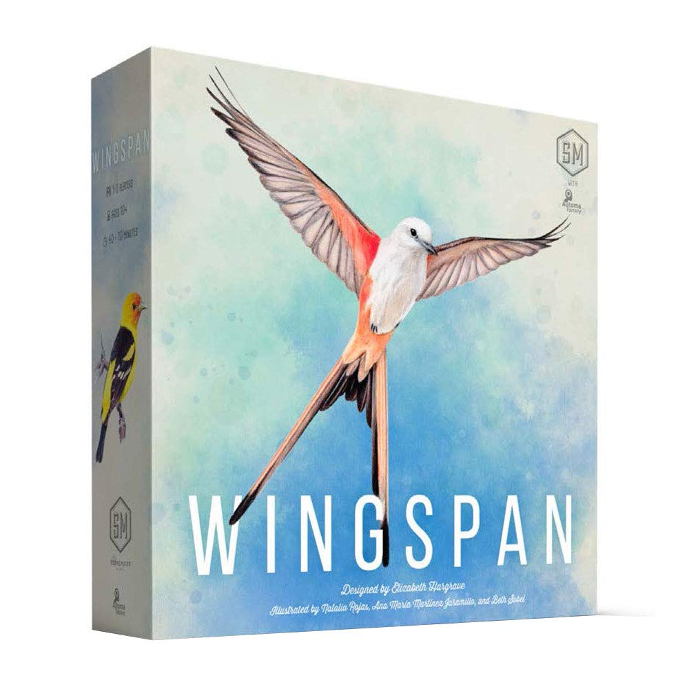 You are bird enthusiasts—researchers, bird watchers, ornithologists, and collectors—seeking to discover and attract the best birds to your network of wildlife preserves. Each bird extends a chain of powerful combinations in one of your habitats (actions). These habitats focus on several key aspects of growth:
Gain food tokens via custom dice in a birdfeeder dice tower
Lay eggs using egg miniatures in a variety of colors
Draw from hundreds of unique bird cards and play them