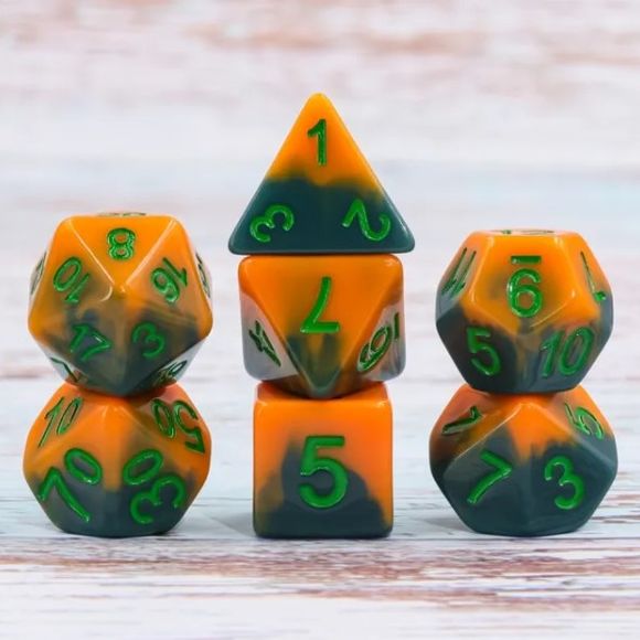 The perfect companion for your gaming needs! These HD acrylic dice are exactly what you've been searching for that upcoming game night with the group. This set includes one of each: d20, d12, d10, d10 (percentile), d8, d6, and a d4 (7 dice in total)