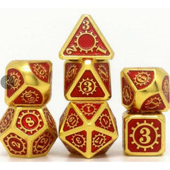 The perfect companion for your gaming needs! These premium die-cast polyhedral dice are exactly what you've been searching for that upcoming game night with the group. Each set weighs roughly 5 ounces and are stored in a quality, brushed metal tin with foam insert. These dice are engraved with crisp, easy-to-read numerals. Many styles and colors are available.
This set includes on of each: d20, d12, d10, d10 (percentile), d8, d6, and a d4 (7 dice in total). All inside the Galactic Toys Dice Tin.