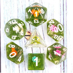 Galactic Dice Premium Dice Sets - Blossoms Acrylic Set of 7 Dice