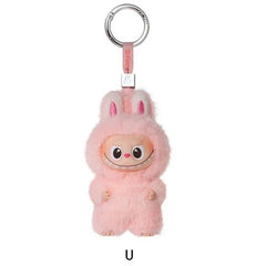 POP MART Labubu V4 Los Monstruos Pin Para el Amor Alfabeto Colgante de Peluche - Letra U