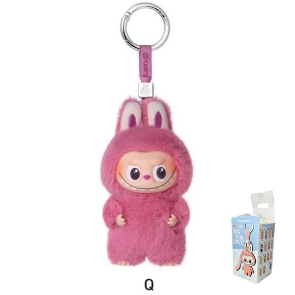 POP MART Labubu V4 "The Monsters – Pin For Love" Alphabet Plush Pendant — Letter Q. Authentic, factory-sealed except to verify the letter, QR code unredeemed.
Part of POP MART's Valentine's-inspired "Pin For Love" alphabet series, this Labubu-face pendant lets fans spell out names, initials, or love notes one charm at a time — clip it to a bag, keychain, or display shelf.
You'll receive Letter Q only. The packaging was opened solely to confirm the correct letter inside; the plush itself has never been dis