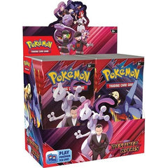 Each Scarlet & Violet— Destined Rivals booster box contains 36 booster packs. (Each pack contains 10 random cards)
Whose Side Are You On? Pokemon Trainers, be on high alert! The nefarious Team Rocket is setting its latest plan into motion, and heroic Trainers are racing to stop it. Join forces with the likes of Cynthia and Garchomp ex, Ethan and Ho-Oh ex, or Arven and Mabosstiff ex... Or reconsider your loyalties and fight alongside Team Rocket's Pokemon like Mewtwo ex- under the command of Giovanni! Choos