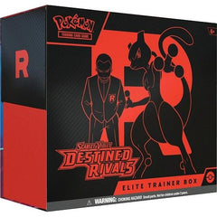 The Pokémon TCG: Scarlet & Violet—Destined Rivals Elite Trainer Box includes:
• 9 Pokémon TCG: Scarlet & Violet—Destined Rivals booster packs
• 65 card sleeves
• 45 Pokémon TCG Energy cards
• A player’s guide to the Scarlet & Violet—Destined Rivals expansion
• 6 damage-counter dice
• 1 competition-legal coin-flip die
• 2 plastic condition markers
• A collector’s box to hold everything, with 4 dividers to keep it organized
• A code card for Pokémon Trading Card Game Live