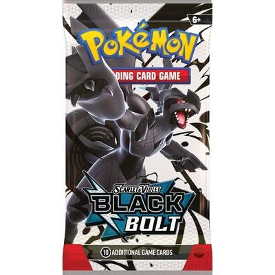 PACK CONTENTS: Each Scarlet & Violet— Black Bolt booster pack contains 10 random cards.
