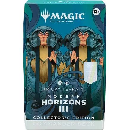With this special Collector's Edition, every card has a brand-new foil treatment, and every deck contains two Borderless Profile cards. Get your players to elevate their Commander games to the ultimate tier and make every victory shine.
Contents:
• 1 ready-to-play deck of 100 Magic cards (2 Borderless Profile cards, 98 foil cards)
• 2-card Collector Booster Sample Pack?
• 1 foil-etched Display Commander
• 15 new-to-Magic cards
• 10 double-sided tokens
• 1 deck box (can hold 100 sleeved cards)
• 1 Life Wheel