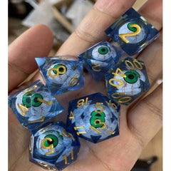 The perfect companion for your gaming needs! These premium, high-end resin are exactly what you've been searching for that upcoming game night with the group. These dice are quality resin with nice weight to them and engraved each with crisp, easy-to-read numerals. Many styles and colors are available.
This set includes one of each: d20, d12, d10, d10 (percentile), d8, d6, and a d4 (7 dice in total)!
WARNING: These dice are extra sharp! Use with caution