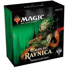 MTG Pre-release kit for all Magic the Gathering Fans! Includes 5 Guilds of Ravnica packs, 1 Seeded booster (Matching Guilds) with 14 cards, 1 Prerelease Promo card and a spindown style D20 dice lifecounter.
