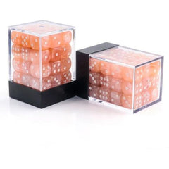 36 individual D6 dice in a container.